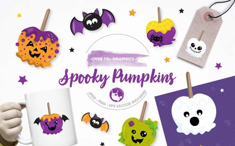 Download Vector "spooky pumpkin illustration pack - Vector Image" / spooky pumpkin illustration pack - Vector Image - Vector на тему графика scrapbook,vector,art,clipart,clip art,halloween,pumpkin,eps,prettygrafik,commercial use,digital art,digital book,spooky pumpkin,spooky halloween