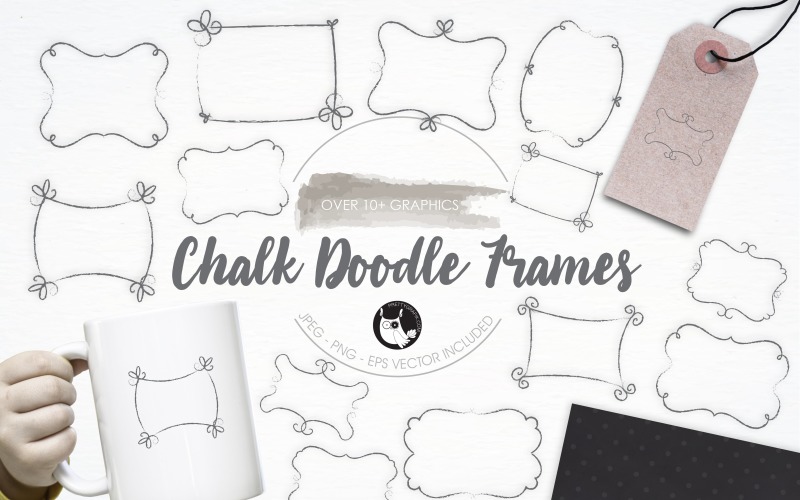 Download Vector "Chalk Doodle Frames illustrations - Vector Image" / Chalk Doodle Frames illustrations - Vector Image - Vector на тему графика illustration,vector,graphics,clipart,clip art,icon,banner,frames,chalk,doodle,eps,prettygrafik,doodle frames,borders,chalk doodle frames