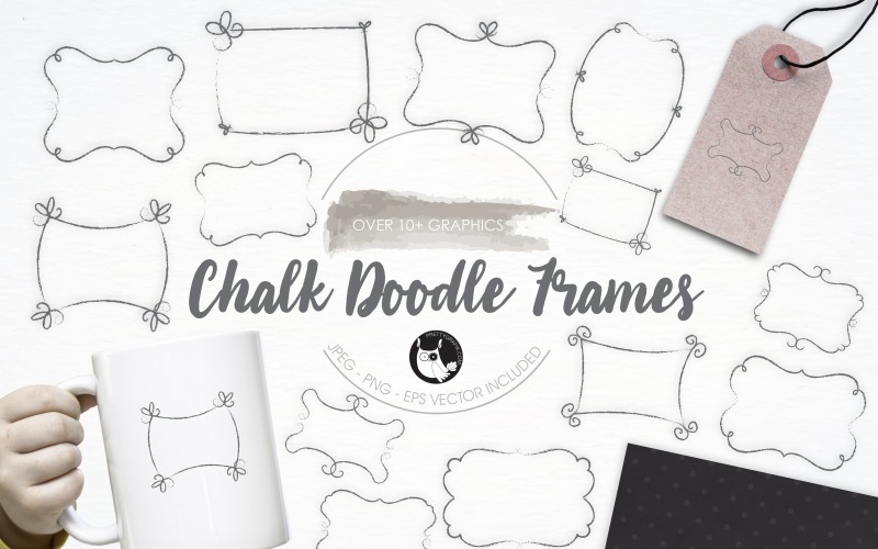 Chalk Doodle Frames illustrazioni - immagine vettoriale