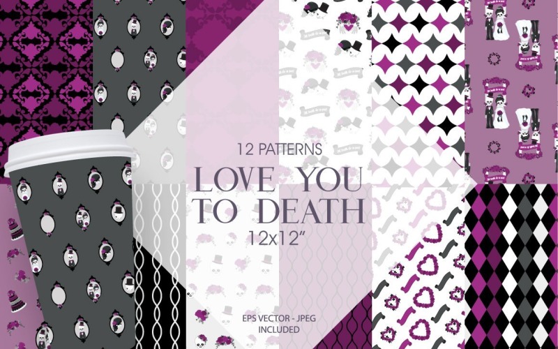 Download Vector "Love you to death - Vector Image" / Love you to death - Vector Image - Vector на тему графика wedding,love,skeleton,halloween,scrapbook papers,scrapbook pages,prettygrafik,digital paper pack,instant download,digital paper,wedding cake,bride and groom
