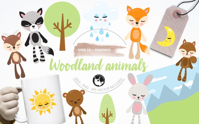 Paquete de ilustraciones de animales del bosque - Imagen vectorial