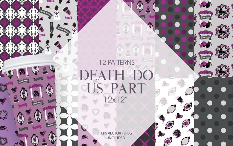 Download Vector "Death do us part - Vector Image" / Death do us part - Vector Image - Vector на тему графика bride,death,halloween,married,scrapbook papers,scrapbook pages,prettygrafik,digital paper pack,instant download,digital paper,skeleton couple,skeleton wedding,groom,wedding cake,bride and gro