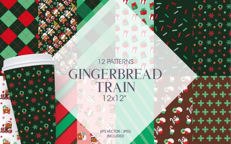 Gingerbread Train - Vector Image