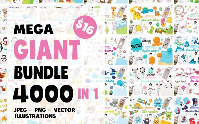 Graphic giant bundle 4000 in 1 - Vector Image