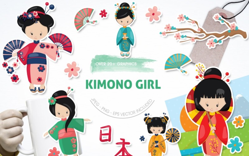 Kimono Girl - Immagine Vettoriale