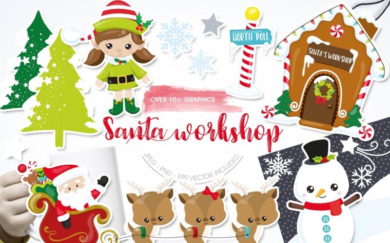 Santa Workshop - Immagine Vettoriale