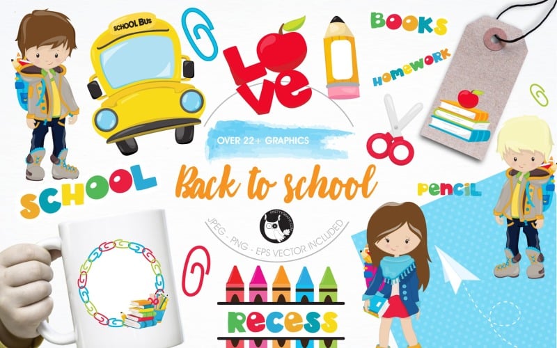Download Vector "School graphics and illustrations - Vector Image" / School graphics and illustrations - Vector Image - Vector на тему графика illustration,vector,pencil,graphics,clipart,clip art,school,students,student,icons,books,bus,eps,scissors,prettygrafik,school supplies,crayons,classroom