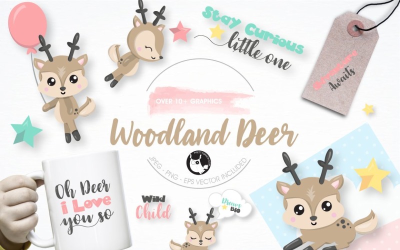 Download Vector "Woodland Deer graphics illustration - Vector Image" / Woodland Deer graphics illustration - Vector Image - Vector на тему графика illustration,vector,art,graphics,clipart,forest,outdoor,icon,deer,eps,woodland,prettygrafik,woodland animals,woodland deer,woodland fun,wild child,love you deer,cute deer,deear