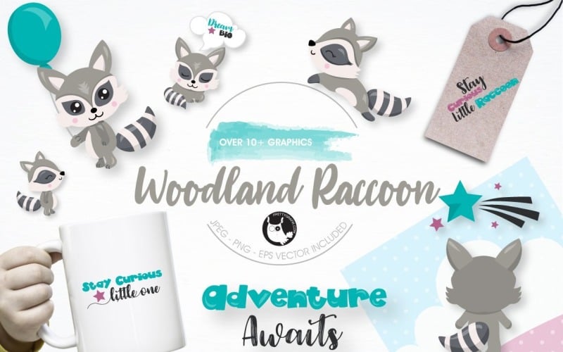 Download Vector "Woodland Raccoon graphics - Vector Image" / Woodland Raccoon graphics - Vector Image - Vector на тему графика illustration,vector,art,graphics,clipart,icon,eps,woodland,prettygrafik,raccoon,woodland raccoon