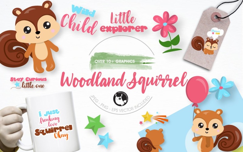 Download Vector "Woodland squirrel graphics - Vector Image" / Woodland squirrel graphics - Vector Image - Vector на тему графика illustration,art,graphics,clip art,outdoor,icon,woodland,prettygrafik,cricut,squirrels,home decor,wild child,little explorer,woodland squirrel