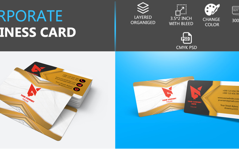 Download Фирменный стиль "Business Card - Corporate Identity Template" / Business Card - Corporate Identity Template - Фирменный стиль на тему графика business card,corporate,visiting card,psd,tamplate,design,print,color,business