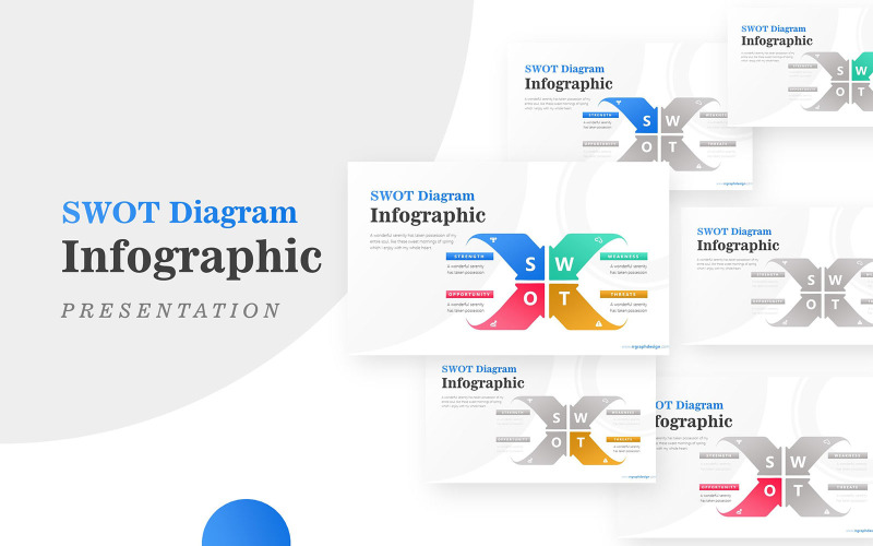 Creative Arrows SWOT för Business Management Infographic Presentation PowerPoint mall