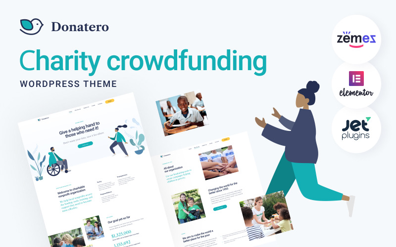 Donatero - Charitativní crowdfundingový WordPress motiv