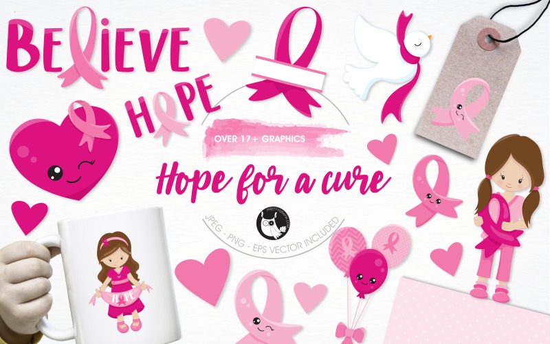 Download Vector "Hope for a cure illustration pack - Vector Image" / Hope for a cure illustration pack - Vector Image - Vector на тему графика illustration,vector,love,graphics,clipart,hearts,clip art,icons,ribbon,eps,awareness,balloons,prettygrafik,hope,breast cancer,dove