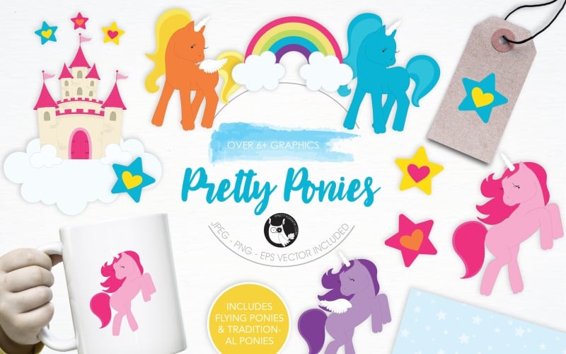 Download Vector "Pretty Ponies illustration pack - Vector Image" / Pretty Ponies illustration pack - Vector Image - Vector на тему графика illustration,pretty,vector,graphics,clipart,rainbow,clip art,clouds,icon,unicorn,castle,eps,prettygrafik,pretty ponies,ponies