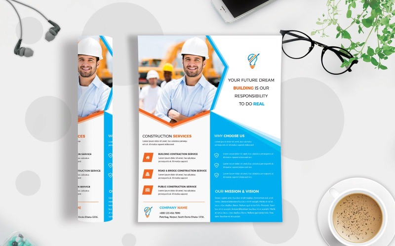 Download Фирменный стиль "Construction Flyer - Corporate Identity Template" / Construction Flyer - Corporate Identity Template - Фирменный стиль advertisement,agency flyer,agency publisher,business,clean design,corporate flyer,creative flyer,flyer template,illustrator flyer,marketing,multipurpose flyer,new company ad,orange,promotion 
