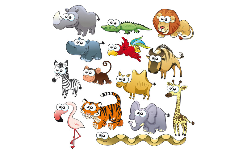 Familia de animales de la sabana - Imagen vectorial