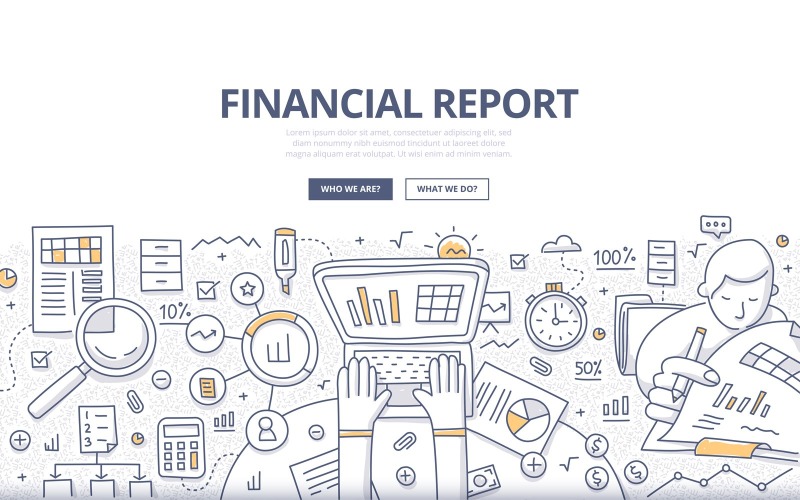 Download Vector "Financial Report Doodle Concept - Vector Image" / Financial Report Doodle Concept - Vector Image - Vector на тему графика abstract,corporate,business,marketing,finance,tech,chart,statistics,graphic,illustration,report,information,data,graph,growth,paper,trend,laptop,success,document,strategy,investment,financial