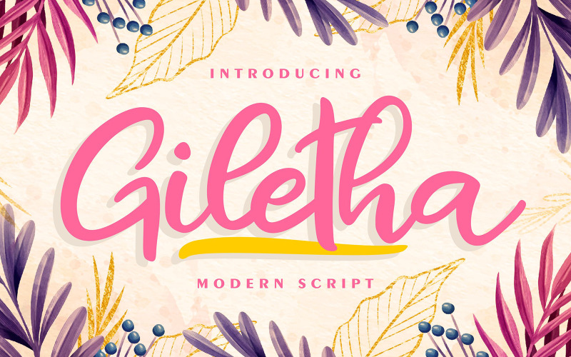 Giletha | Modernt kursivt teckensnitt