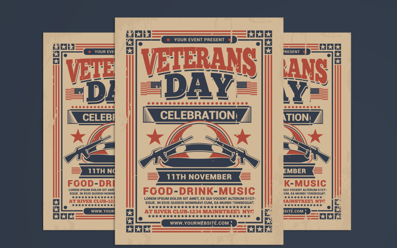 Download Фирменный стиль "Veterans Day Flyer - Corporate Identity Template" / Veterans Day Flyer - Corporate Identity Template - Фирменный стиль на тему графика 4th of july,american,army,army templates,blue,celebration,charity,constitution,ecommerce,event,event marketing,events,fourth of july,freedom,government,historical,holiday,honor,honoring servi