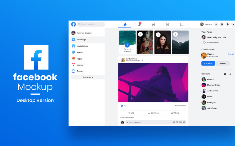 Modello di social media di Facebook Post