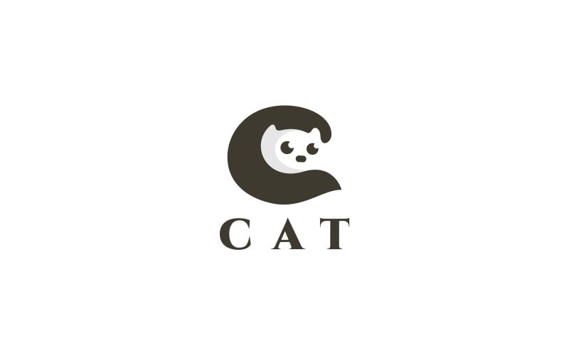 Download Шаблон логотипа "C Letter Cat Logo Template" / C Letter Cat Logo Template - Шаблон логотипа на тему графика animal,animal shop,animals,branding,business,c letter logo,care,cat logo,cat love,cat silhouette,chat,clinic,company,corporate,health,healthy,kitten logo,kitty logo,pet logo,pets logo