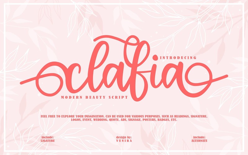 Clafia |现代美草书字体
