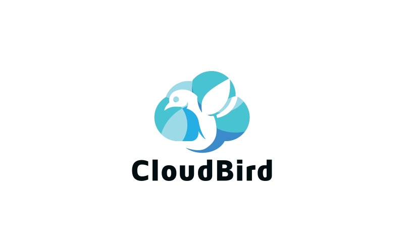 Download Шаблон логотипа "Cloud Bird Logo Template" / Cloud Bird Logo Template - Шаблон логотипа на тему графика agency,air,animal,animals,bird,blue,brand,branding,cloud,cloud computing,feather,flight,freedom,light,logo,sky,society,vector,wing,wings