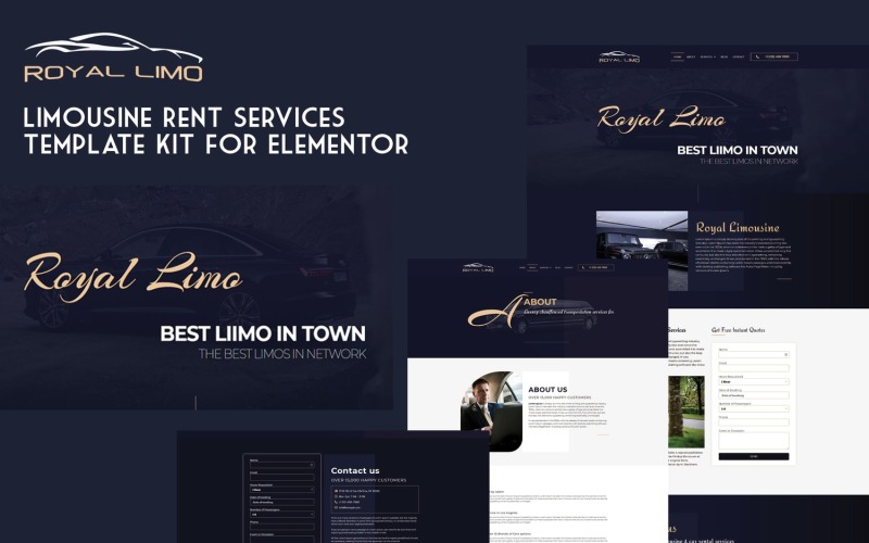 Kit de modelos de serviços de aluguel de limusine - Kit Royal Limo Elementor