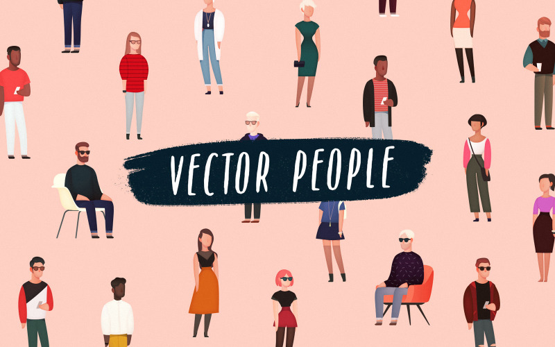 Download Vector "People - Vector Image" / People - Vector Image - Vector на тему дизайн vector,people,characters,vector people,poses,editable,web,animation,office,freelance