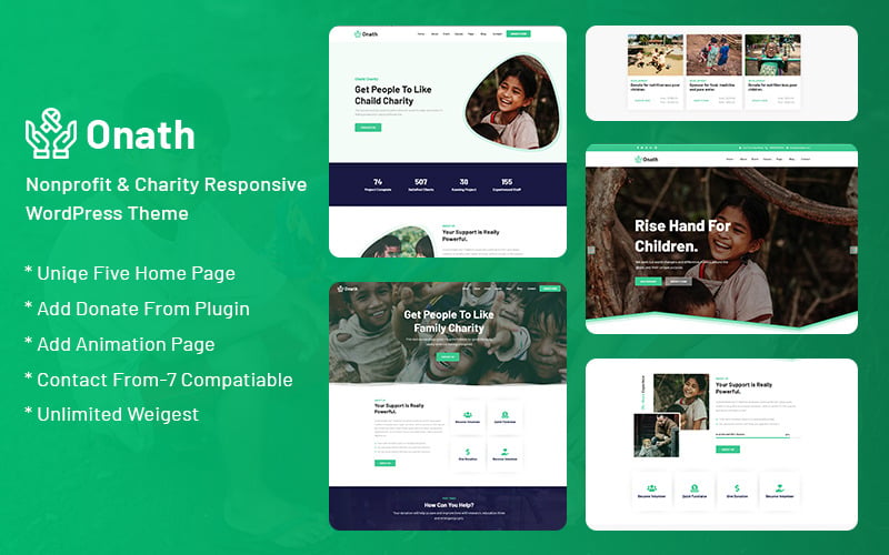 Themex - Onath, een responsief WordPress-thema voor non-profitorganisaties en goede doelen