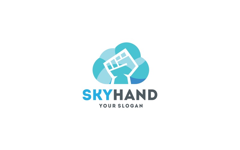 Download Шаблон логотипа "Cloud Hand Logo Template" / Cloud Hand Logo Template - Шаблон логотипа на тему графика hand,power,knuckle,blue,branding,cloud computing,communication,connect,data,design,endless,eternal,eternity,forever,graphic,hosting,infinite,infinity,internet,link