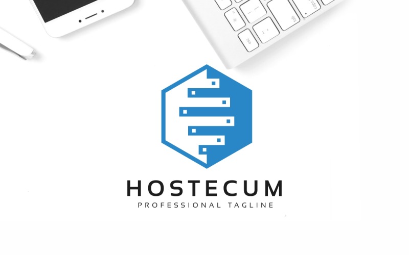 Download Шаблон логотипа "Hosting Hexagon Logo Template" / Hosting Hexagon Logo Template - Шаблон логотипа на тему графика blue,box,brand,branding,clean,communication,communications,computer,concept,cube,data,data base,design,flat,global,hardware,hexa,hexagon,host,hosting