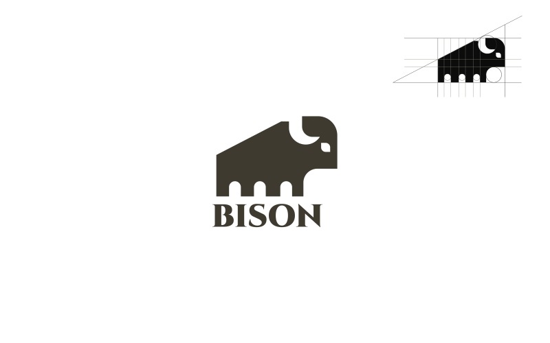 Modèle de logo de bison