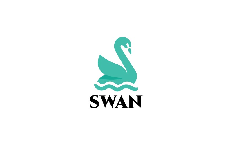 Modèle de logo de cygne