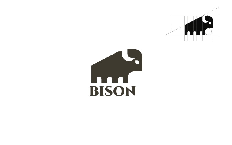 Modello di logo di bisonte