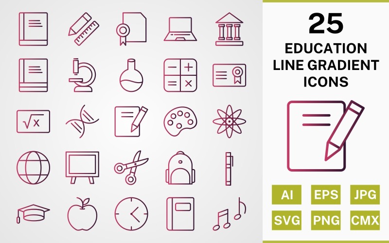 25 НАВЧАЛЬНИЙ ЛІНІЙНИЙ ГРАДІЄНТНИЙ НАБІР ІКОН