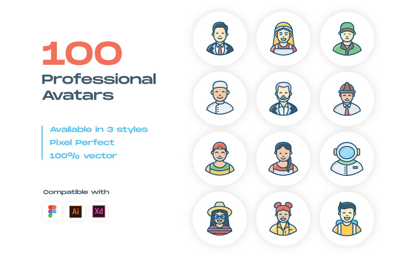 Professionele Avatars Icon Set