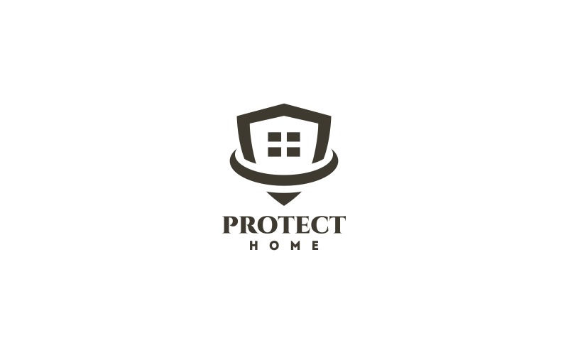 Download Шаблон логотипа "Protect Home Logo Template" / Protect Home Logo Template - Шаблон логотипа на тему графика blue,care,hand,home,logo,property,protection,real estate,roof,vector,window,shield
