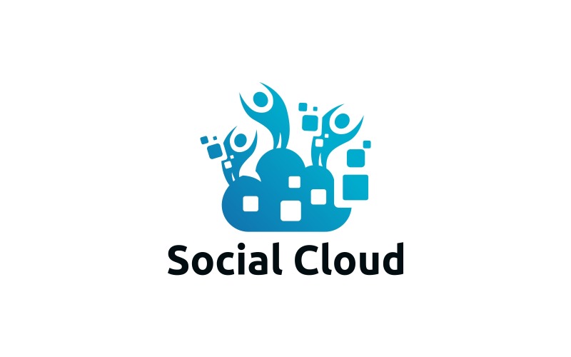 Download Шаблон логотипа "Social Cloud Logo Template" / Social Cloud Logo Template - Шаблон логотипа на тему графика cloud,cloud computing,computing,download,drive,internet,logo,media,modern,network,pantone,professional,social media,storage,upload,vector,web,app,store,pixel