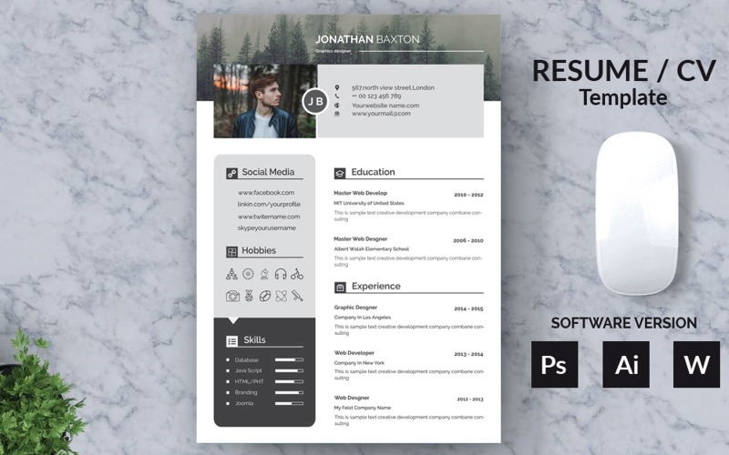 Download Резюме "Baxton Clear And Modern Resume Template" / Baxton Clear And Modern Resume Template - Резюме на тему графика a2 resume,clean cv,cover letter,creative cv,creative resume,curriculum vitae,cv design,cv template,doc,doc resume,docx,docx resume,employment,job application,job resume,modern cv,modern resum