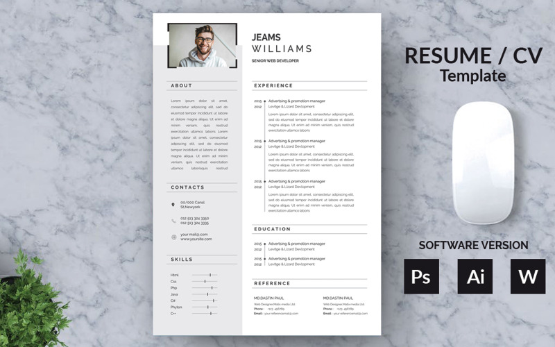 Modèle de CV de James Word