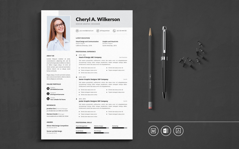 Download Резюме "Professional CV Resume Vol.53 Resume Template" / Professional CV Resume Vol.53 Resume Template - Резюме на тему графика resume,cv,minimalist,professional,modern,elegant,minimal,business,hiring,company,job,entrepreneur,indesign,word,corporate,hire,professional cv,cv resume template,cv resume bundle,minimalist c