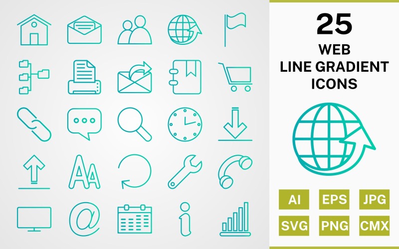 Sada ikon IKEA 25 WEB LINE GRADIENT