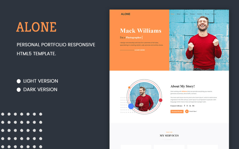 Personal Portfolio Responsive Landing Page Template