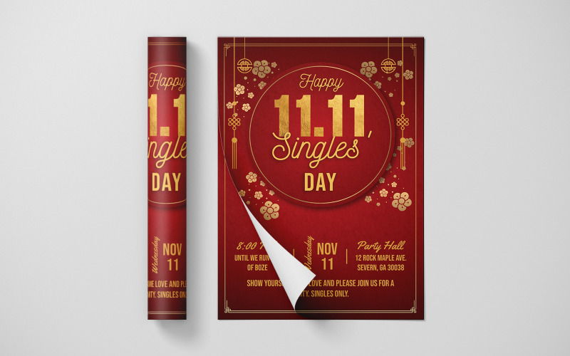 Singles Day Flyer Template - Illustration