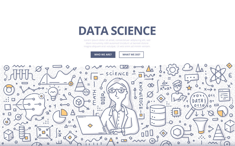 Download Vector "Data Science Doodle Concept - Vector Image" / Data Science Doodle Concept - Vector Image - Vector на тему графика vector,woman,abstract,business,tech,statistics,science,information,database,data,development,doodle,innovation,research,big,concept,programming,analysis,knowledge,machine learning