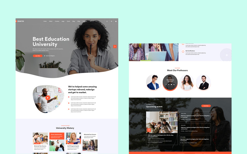 Download PSD шаблон "Eduktio - Education PSD Template" / Eduktio - Education PSD Template - PSD шаблон на тему электроника advertisement,advertising,booking,business directory,business listings,classifieds,directories,directory,global directory,listing,listings,local