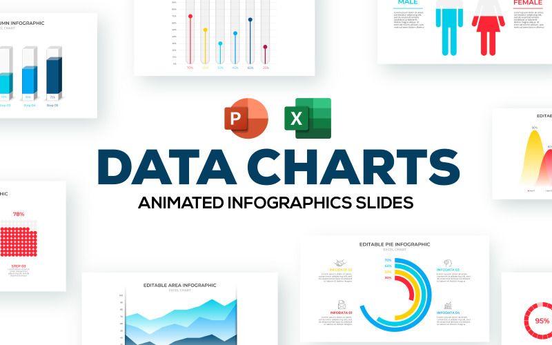 Excel Gráficos Infográfico Animado PowerPoint