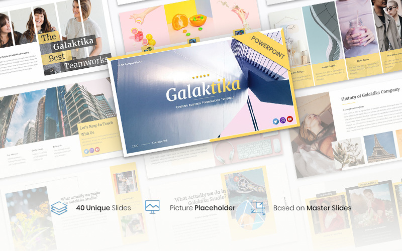 Galaktika - PowerPoint-sjabloon voor creatieve zakelijke presentaties